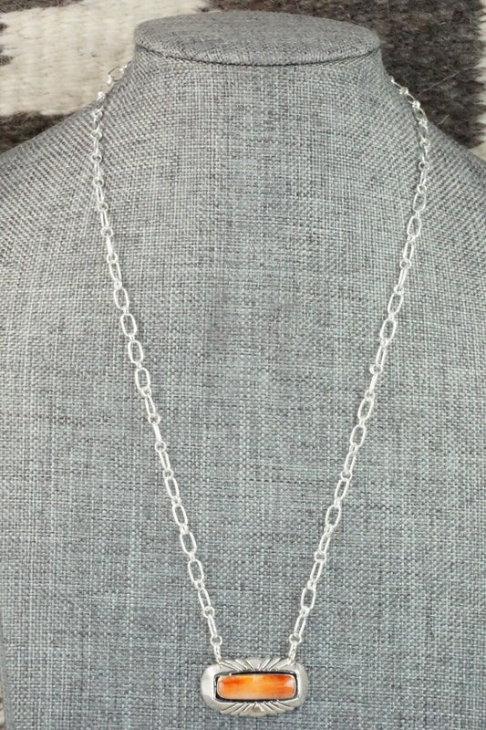Spiny Oyster & Sterling Silver Necklace - Sadie Jim