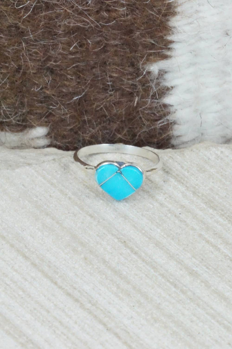 Turquoise & Sterling Silver Ring - Linda Chavez - Size 5.75