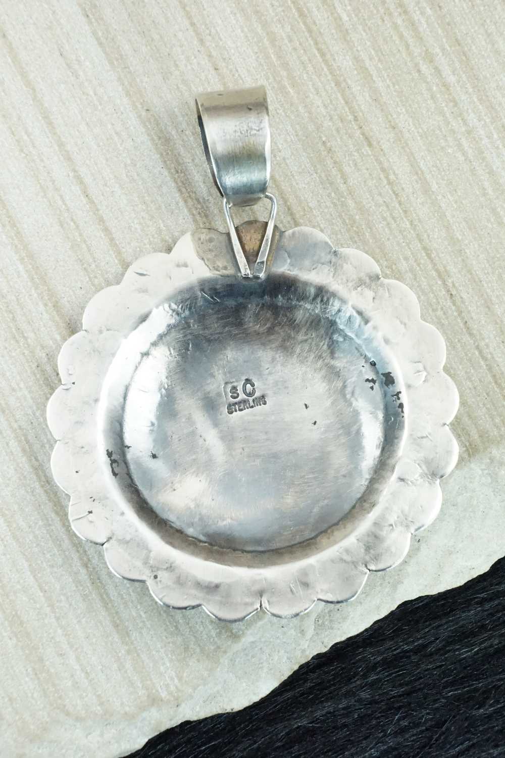 Spiny Oyster, Turquoise & Sterling Silver Pendant - Shawn Cayatineto