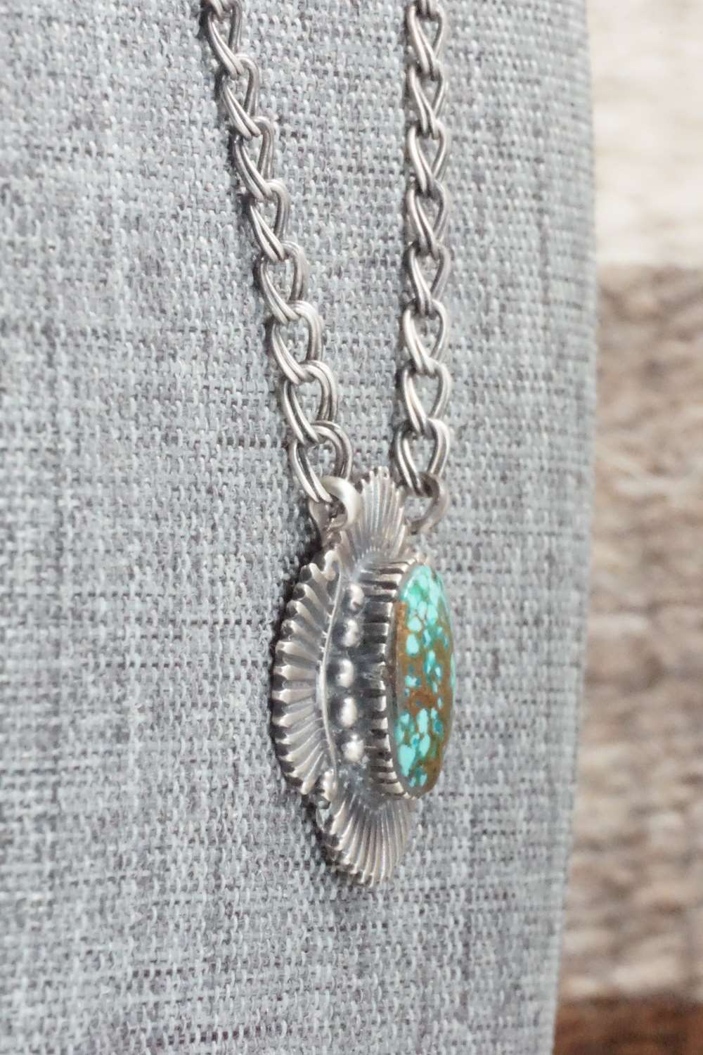 Turquoise & Sterling Silver Necklace - Navajo