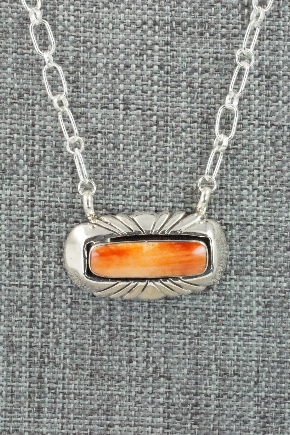 Spiny Oyster & Sterling Silver Necklace - Sadie Jim