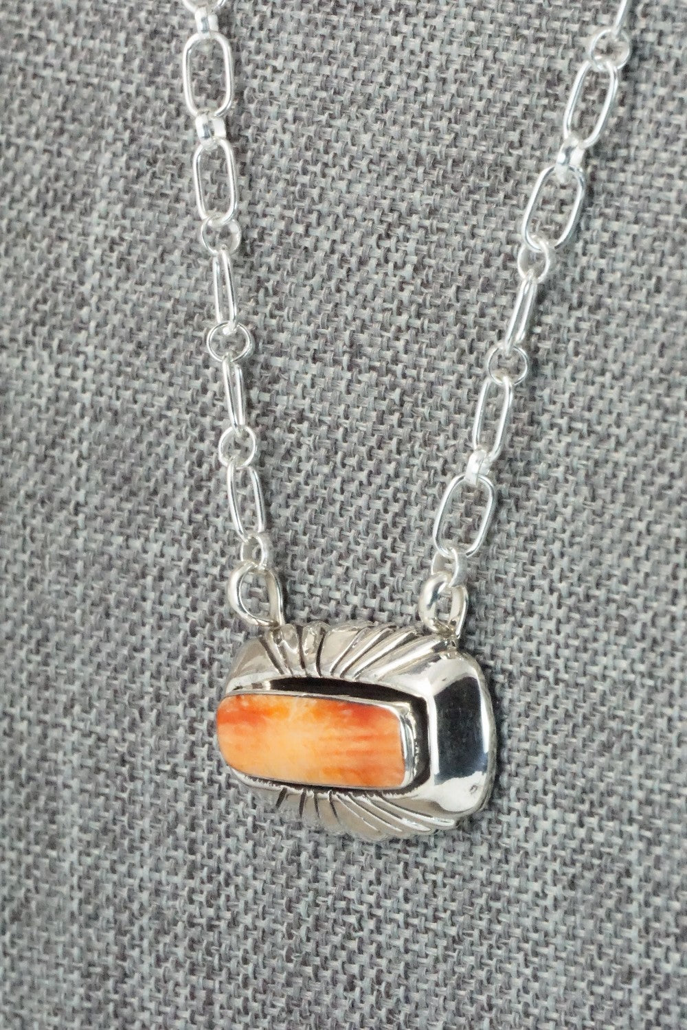 Spiny Oyster & Sterling Silver Necklace - Sadie Jim