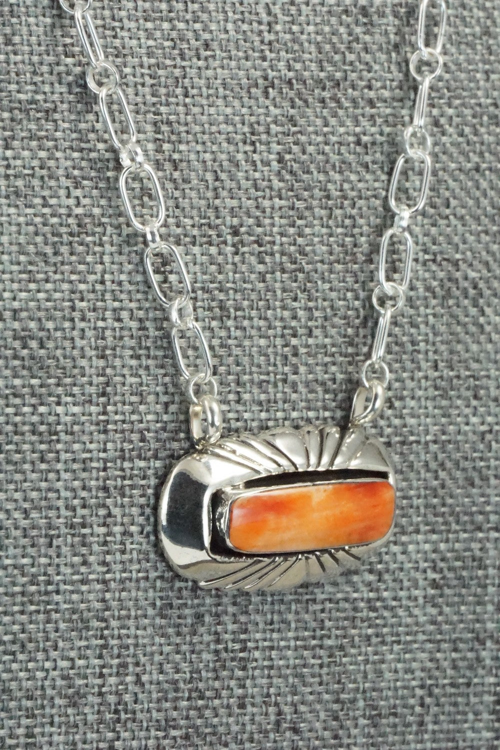 Spiny Oyster & Sterling Silver Necklace - Sadie Jim