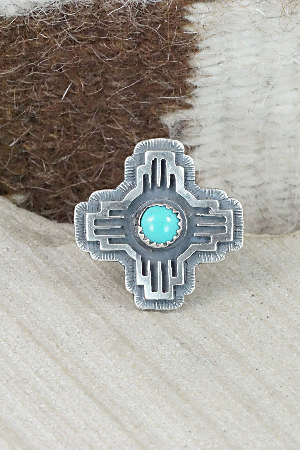 Turquoise & Sterling Silver Ring - Alice Rose Saunders - Size 9.5