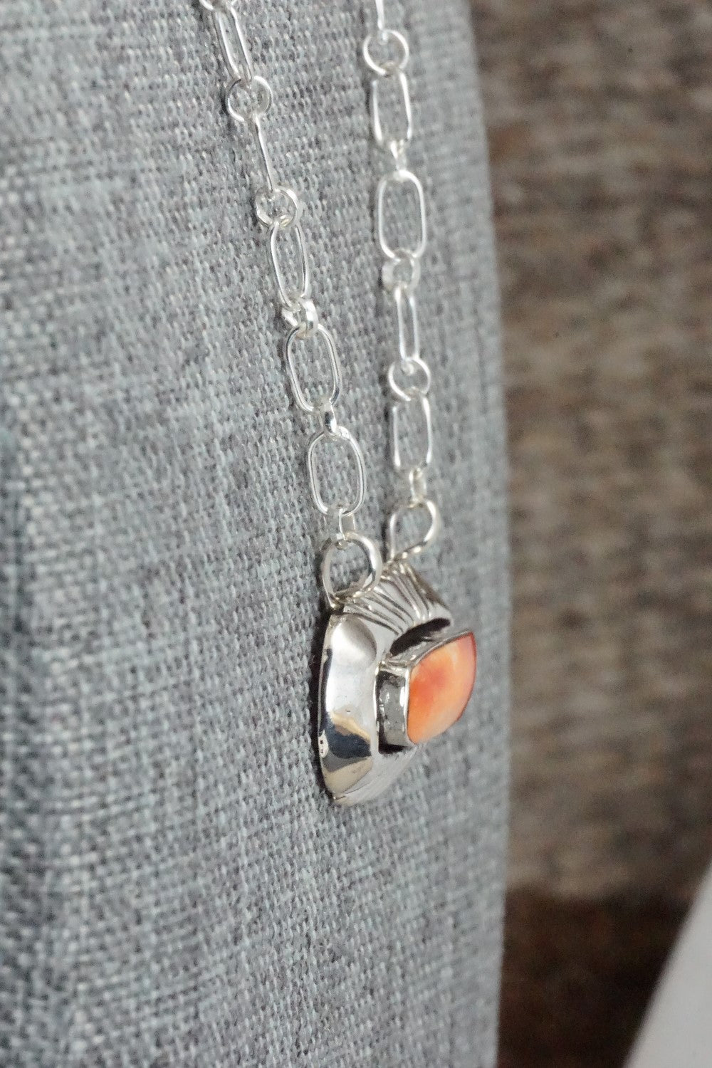 Spiny Oyster & Sterling Silver Necklace - Sadie Jim