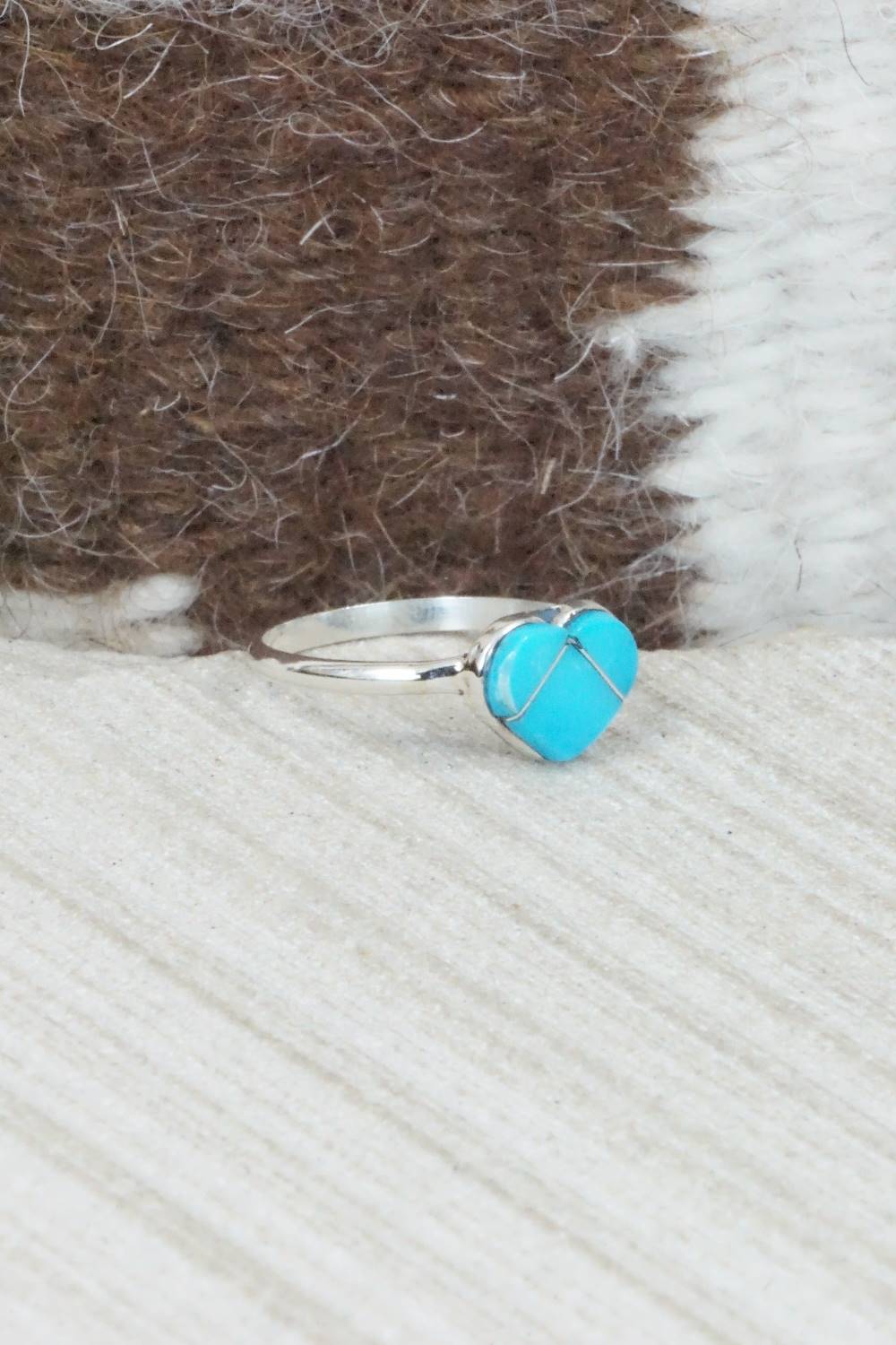 Turquoise & Sterling Silver Ring - Linda Chavez - Size 5.75