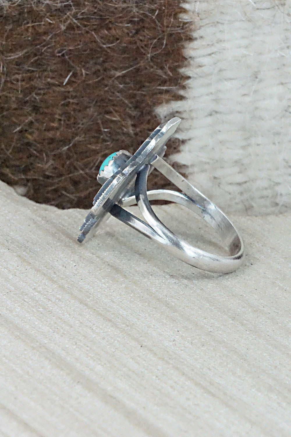 Turquoise & Sterling Silver Ring - Alice Rose Saunders - Size 9.5