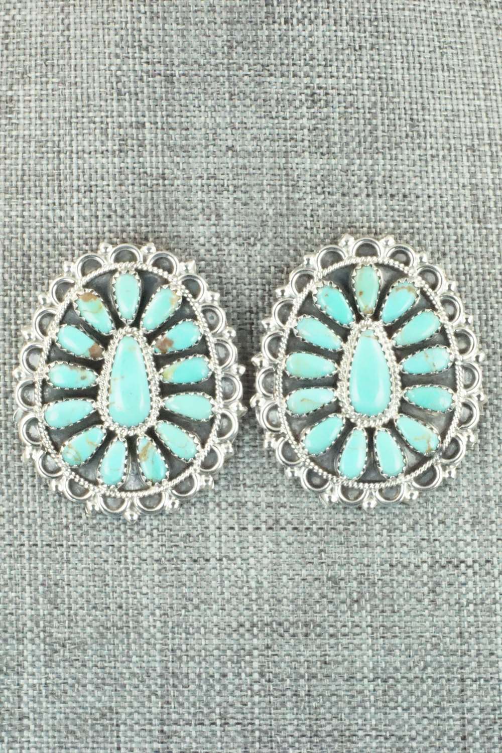 Turquoise & Sterling Silver Earrings - Zeita Begay