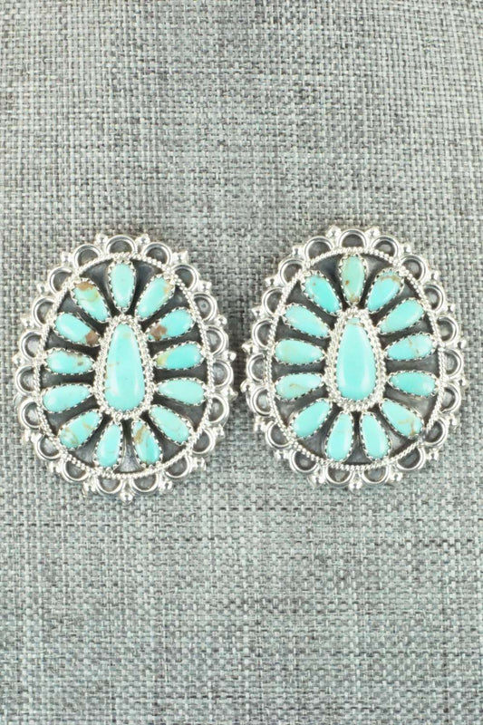 Turquoise & Sterling Silver Earrings - Zeita Begay