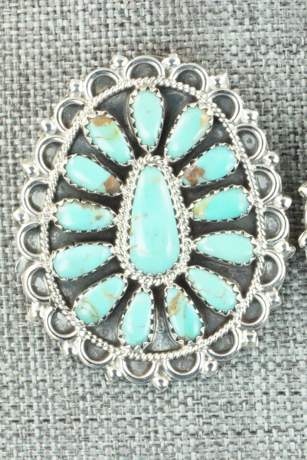 Turquoise & Sterling Silver Earrings - Zeita Begay