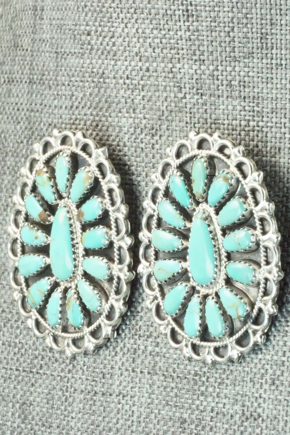 Turquoise & Sterling Silver Earrings - Zeita Begay