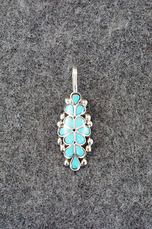 Turquoise & Sterling Silver Inlay Pendant - Bernadette Hattie