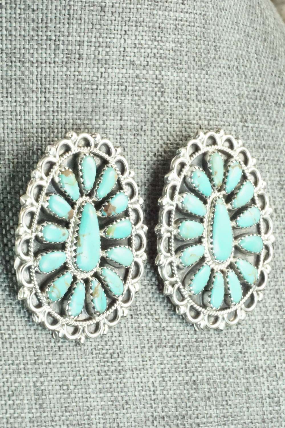 Turquoise & Sterling Silver Earrings - Zeita Begay