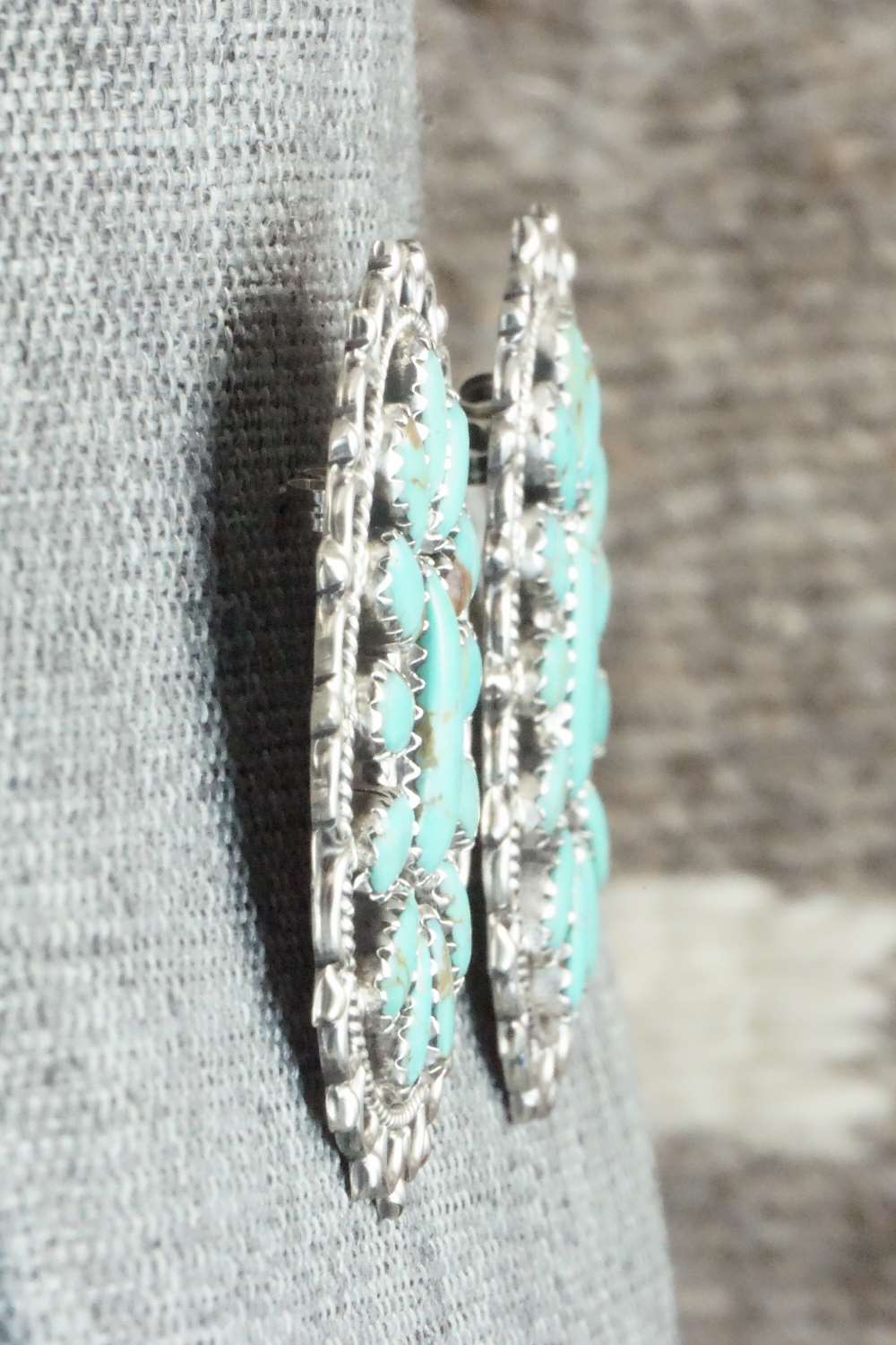 Turquoise & Sterling Silver Earrings - Zeita Begay