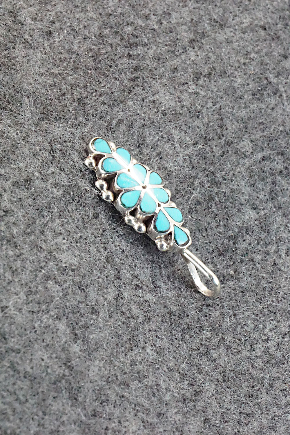 Turquoise & Sterling Silver Inlay Pendant - Bernadette Hattie