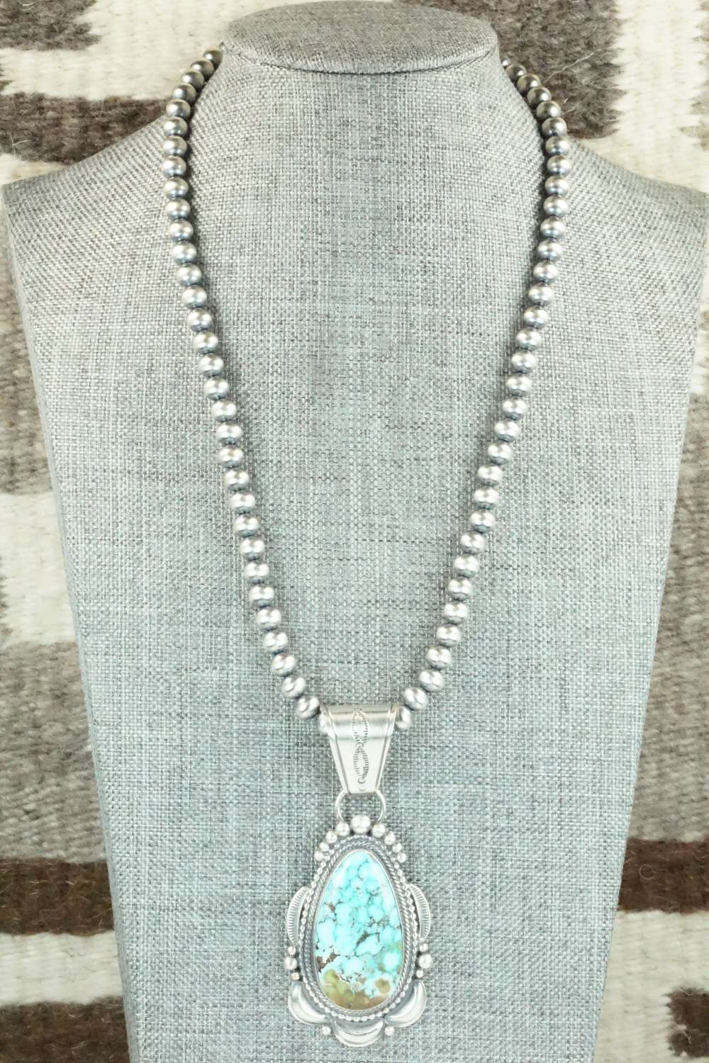Turquoise & Sterling Silver Pendant and Necklace - Tom Lewis