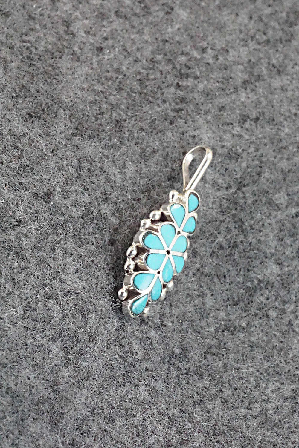 Turquoise & Sterling Silver Inlay Pendant - Bernadette Hattie