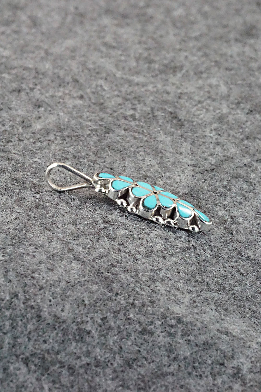 Turquoise & Sterling Silver Inlay Pendant - Bernadette Hattie