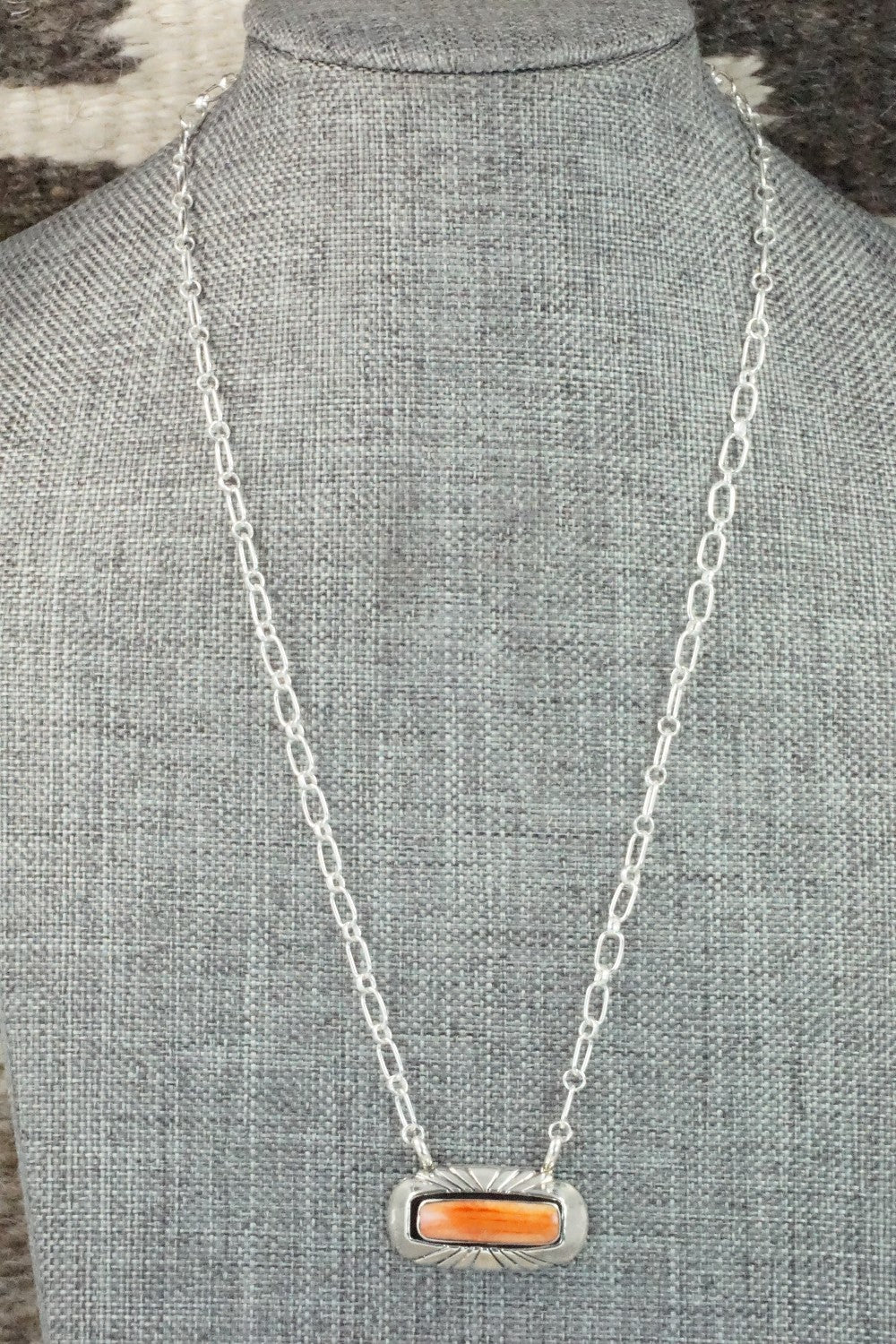 Spiny Oyster & Sterling Silver Necklace - Sadie Jim