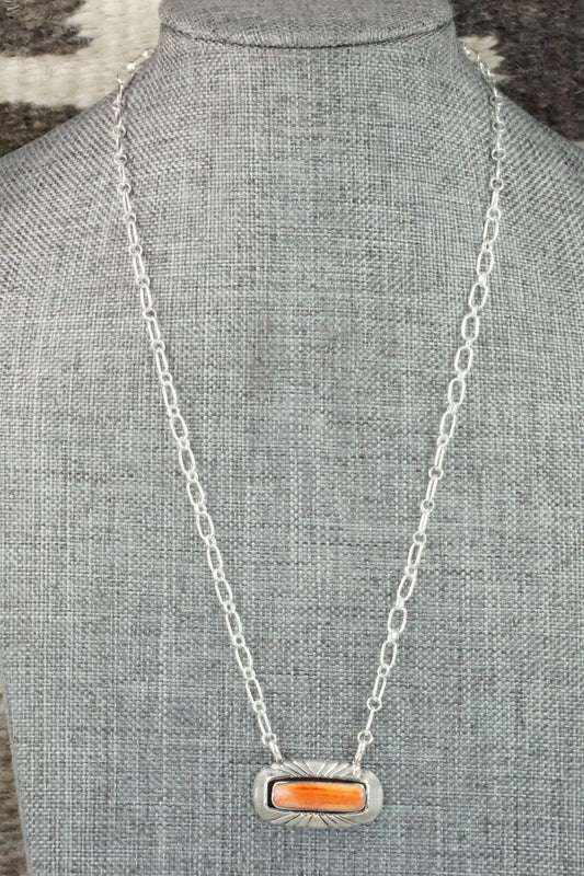 Spiny Oyster & Sterling Silver Necklace - Sadie Jim