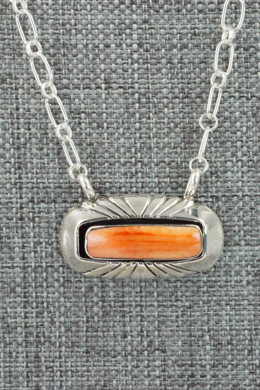Spiny Oyster & Sterling Silver Necklace - Sadie Jim