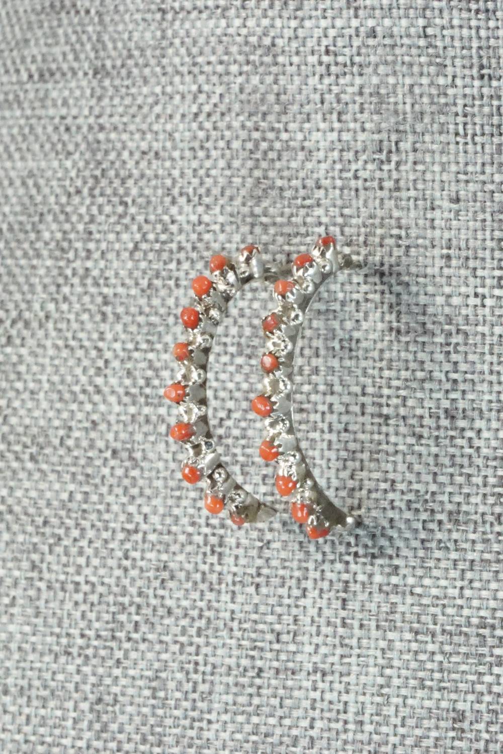 Coral & Sterling Silver Earrings - Simpson Tsipa