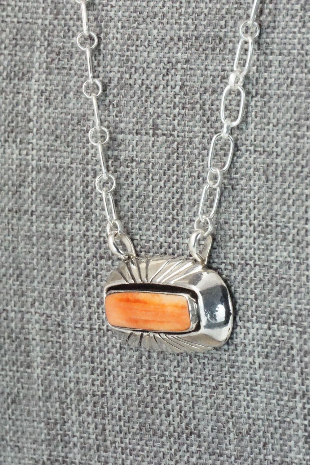 Spiny Oyster & Sterling Silver Necklace - Sadie Jim