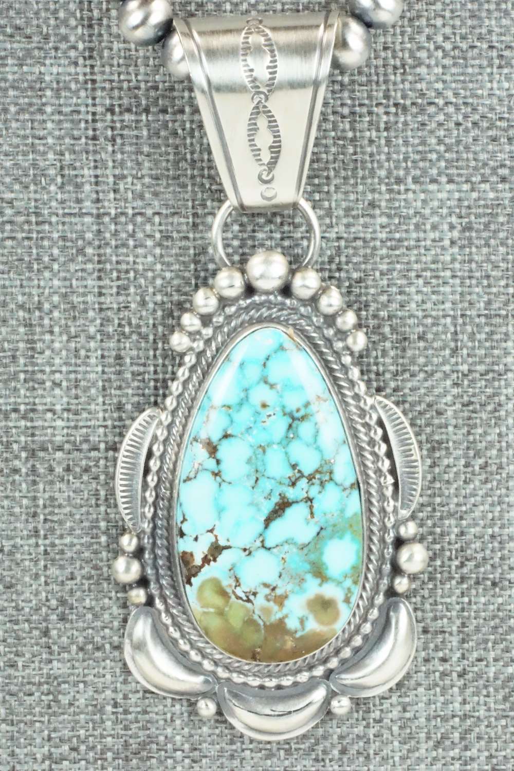 Turquoise & Sterling Silver Pendant and Necklace - Tom Lewis