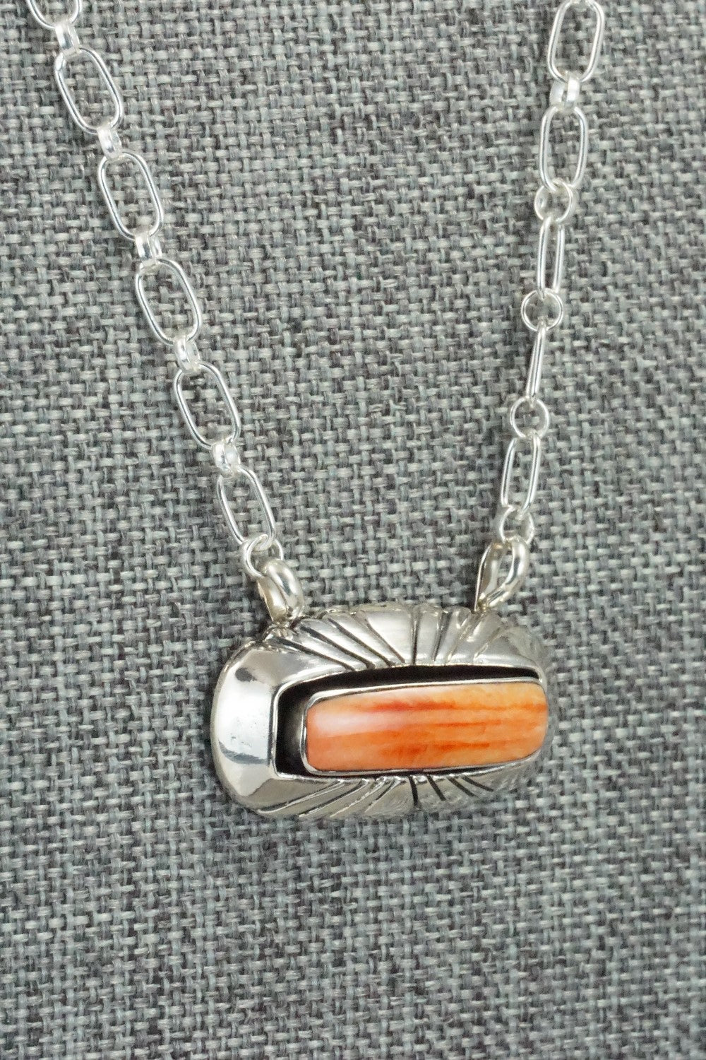 Spiny Oyster & Sterling Silver Necklace - Sadie Jim