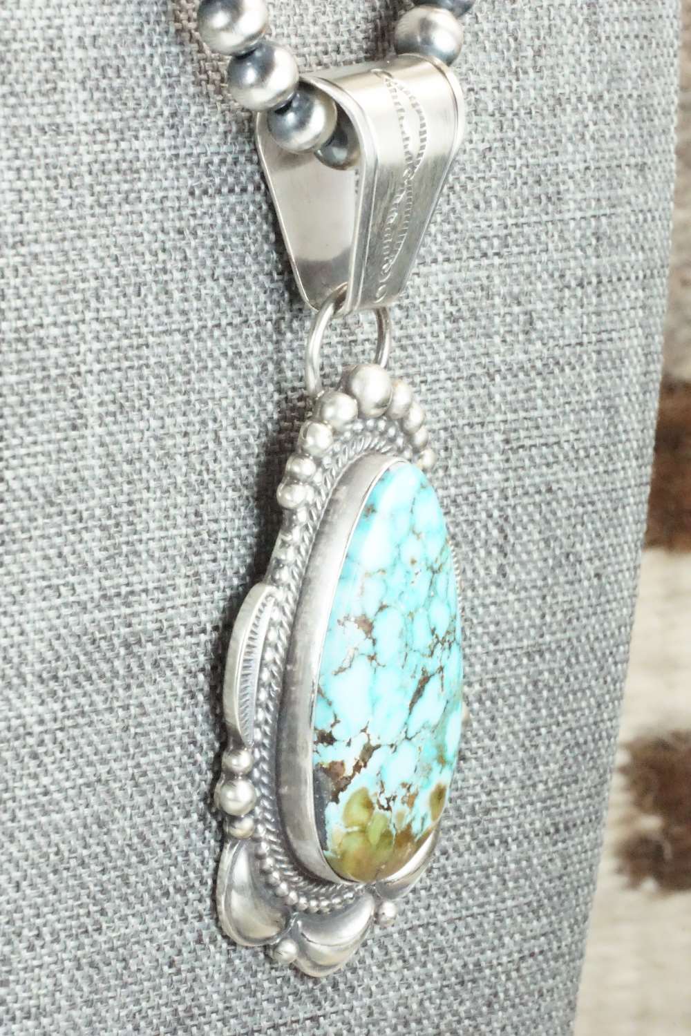 Turquoise & Sterling Silver Pendant and Necklace - Tom Lewis