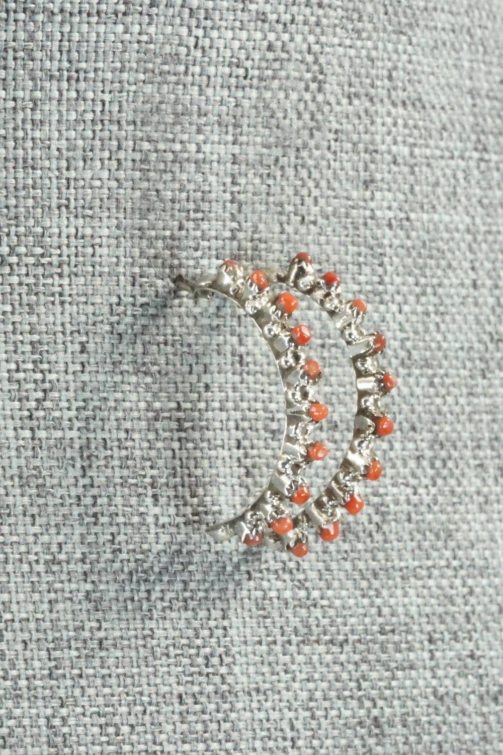 Coral & Sterling Silver Earrings - Simpson Tsipa
