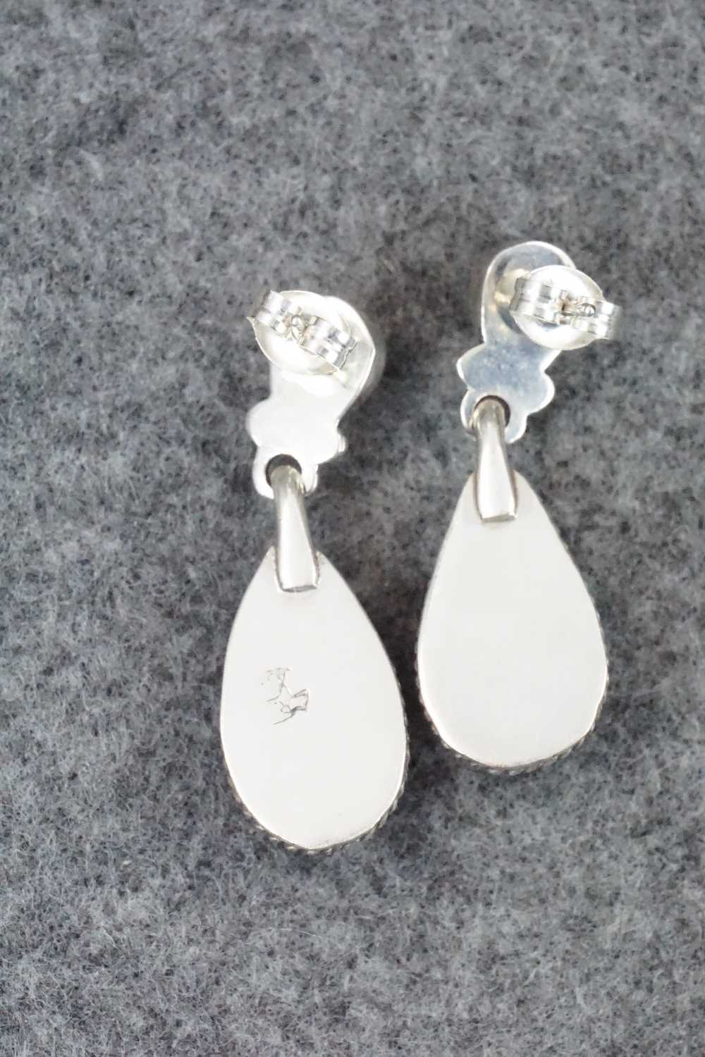Turquoise, Spiny Oyster and Sterling Silver Earrings - Harris Largo
