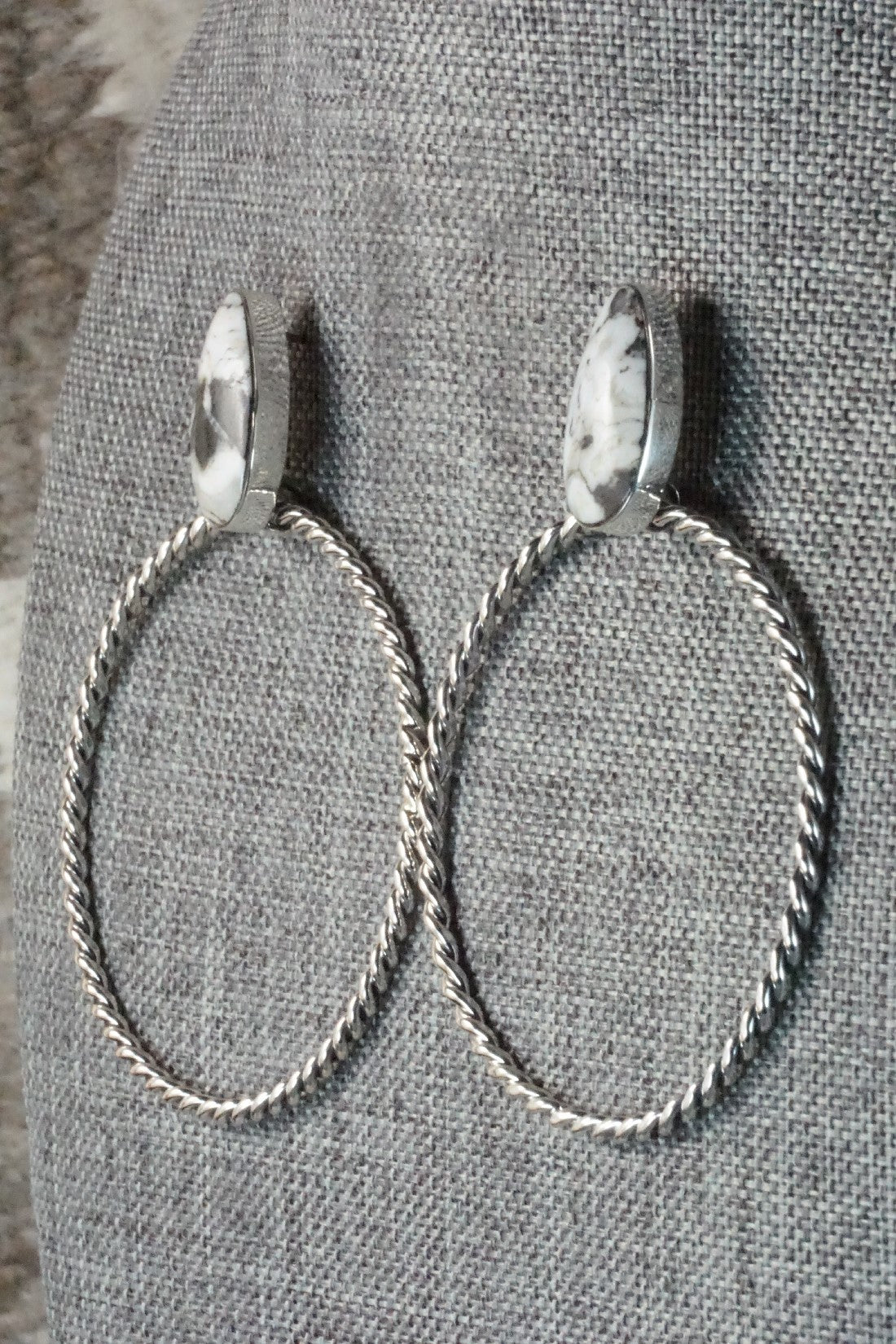 White Buffalo and Sterling Silver Earrings - Sadie Jim