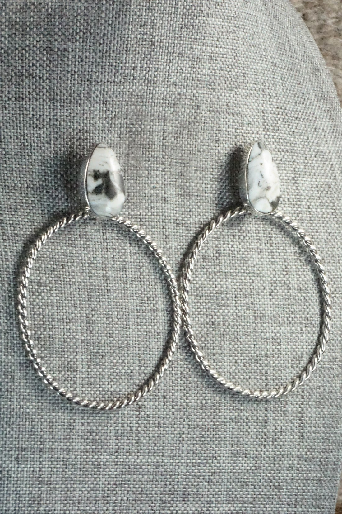 White Buffalo and Sterling Silver Earrings - Sadie Jim
