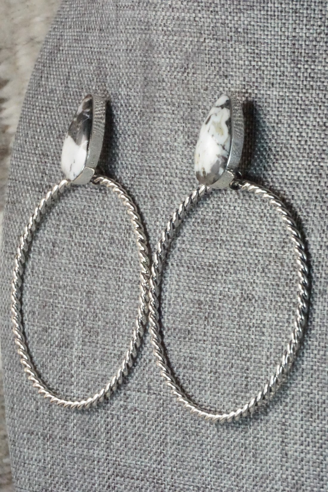 White Buffalo and Sterling Silver Earrings - Sadie Jim