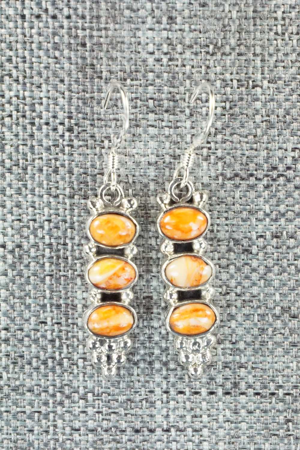 Spiny Oyster & Sterling Silver Earrings - Gary Shorty