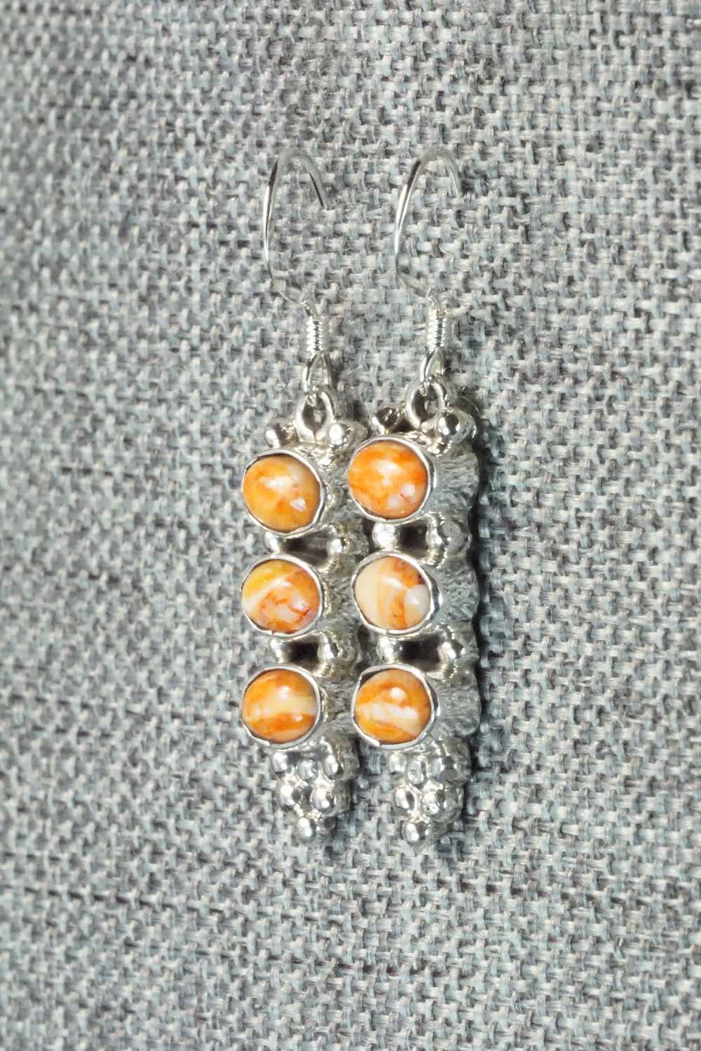 Spiny Oyster & Sterling Silver Earrings - Gary Shorty
