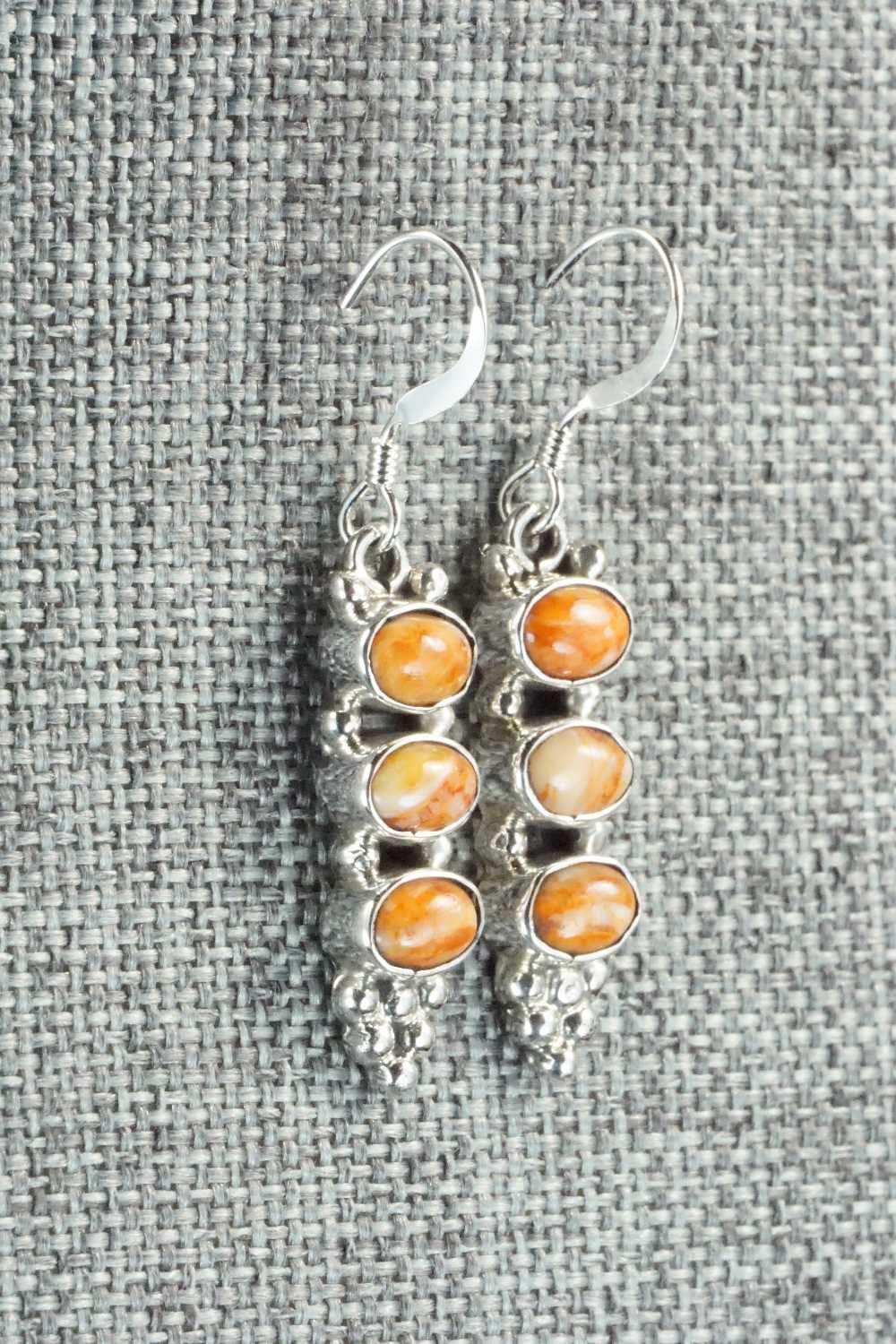 Spiny Oyster & Sterling Silver Earrings - Gary Shorty
