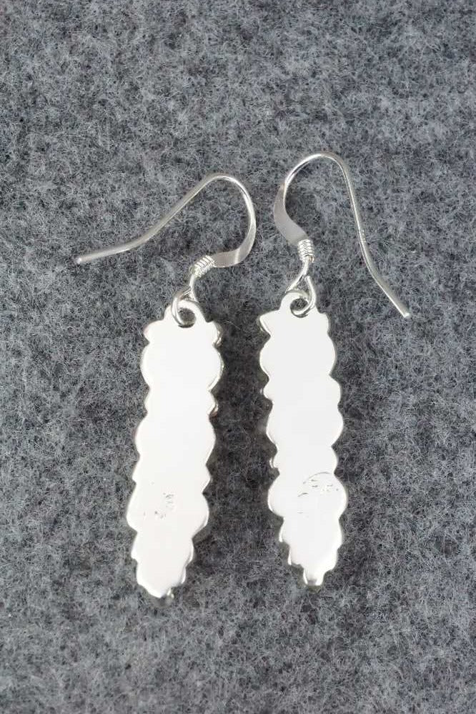 Spiny Oyster & Sterling Silver Earrings - Gary Shorty