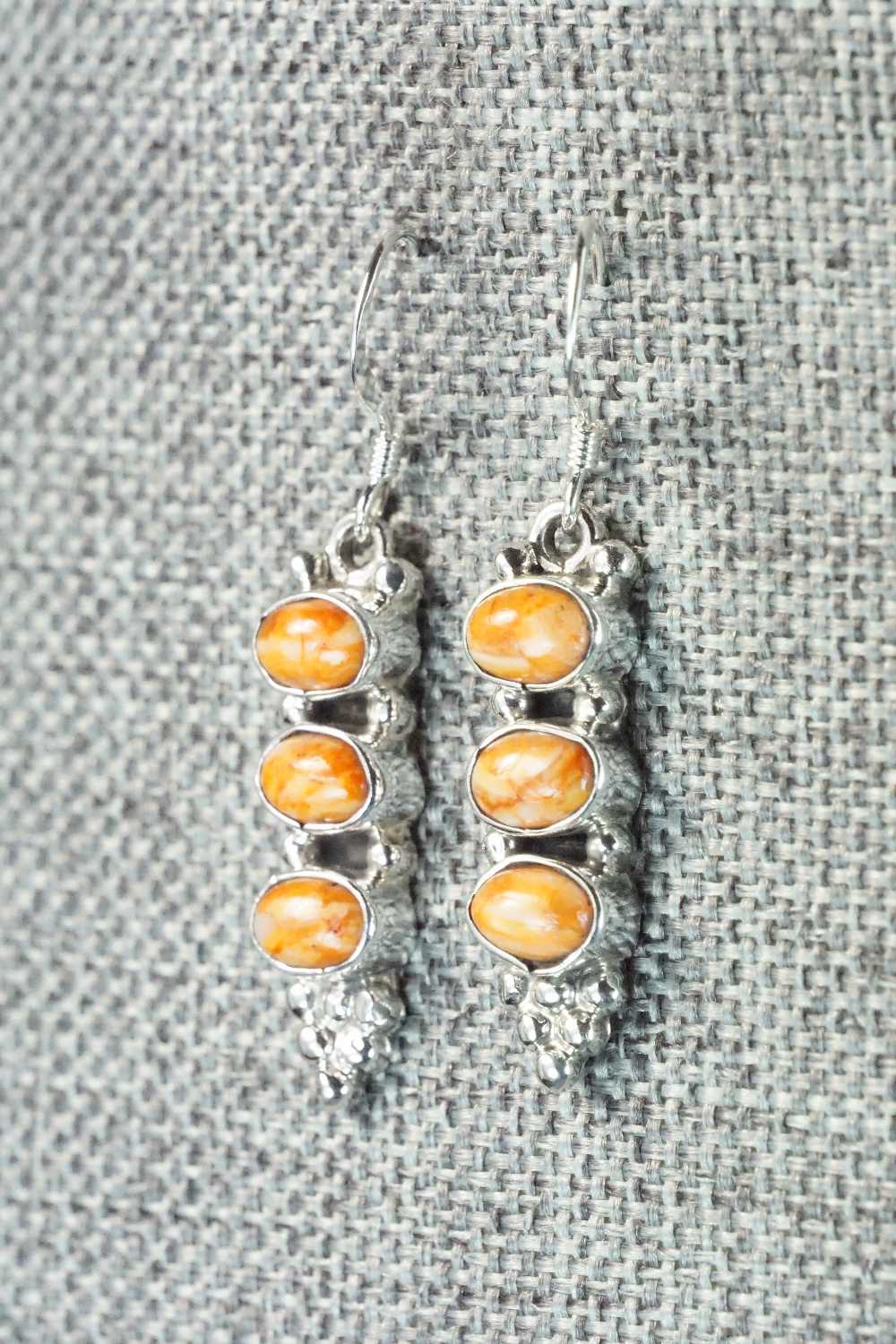 Spiny Oyster & Sterling Silver Earrings - Gary Shorty