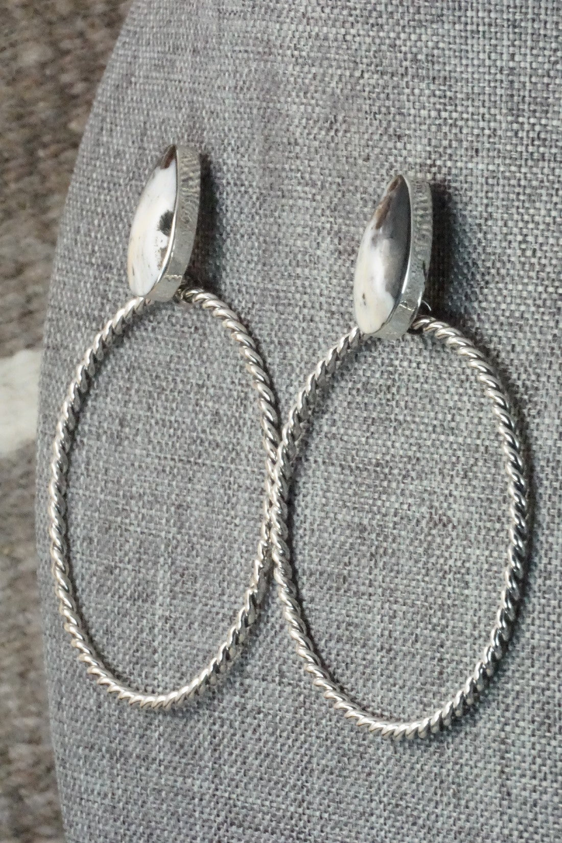 White Buffalo and Sterling Silver Earrings - Sadie Jim