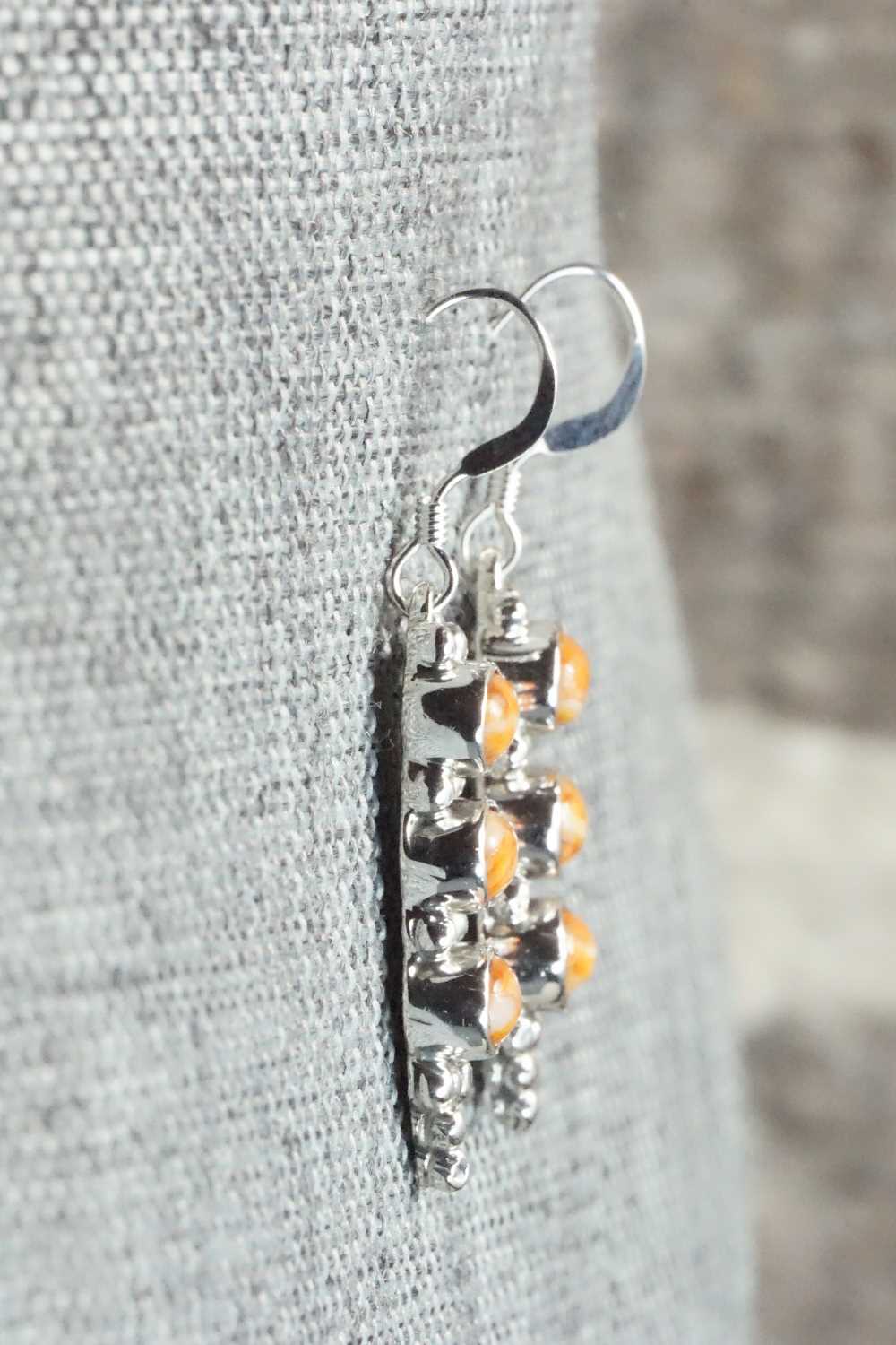 Spiny Oyster & Sterling Silver Earrings - Gary Shorty