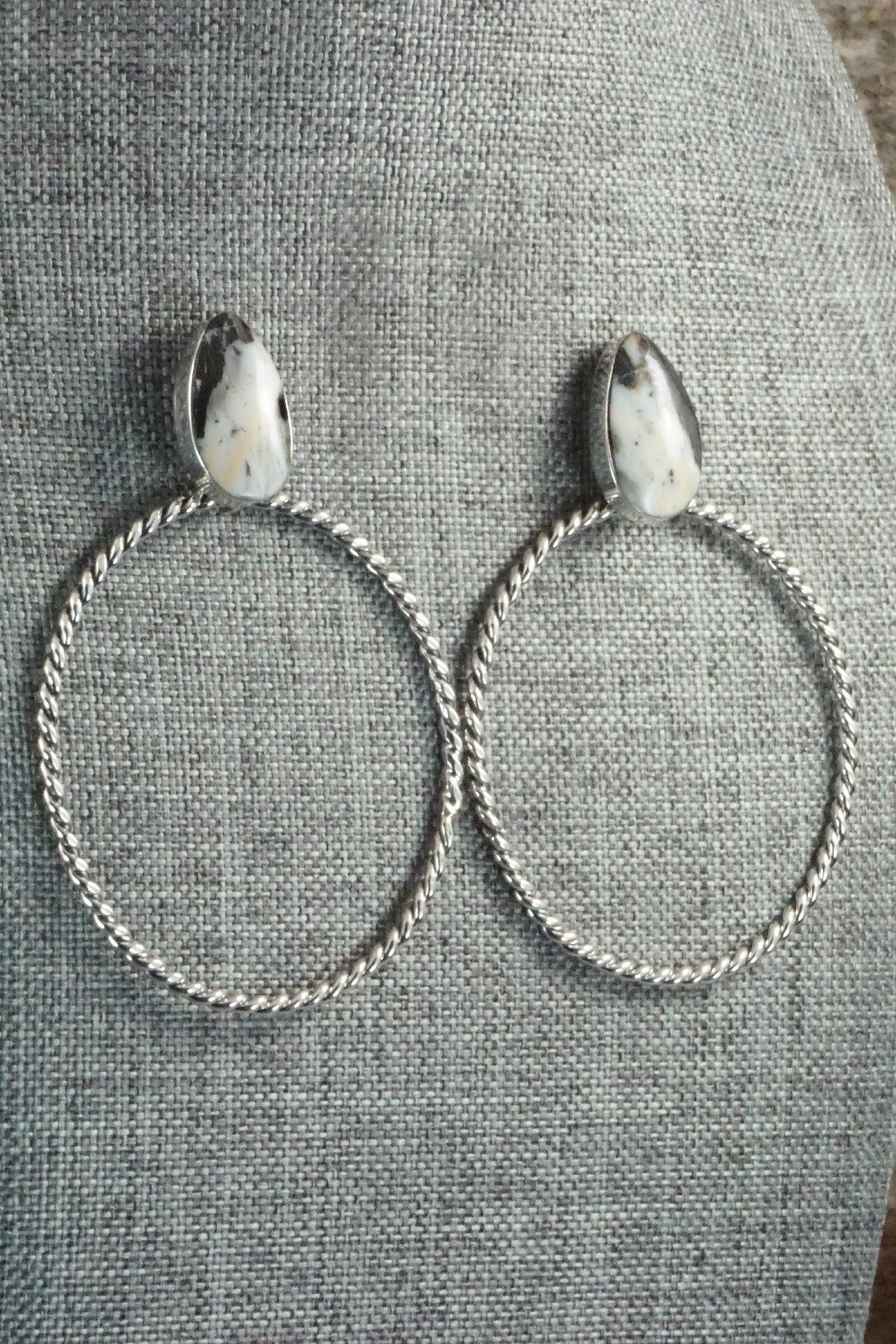 White Buffalo and Sterling Silver Earrings - Sadie Jim