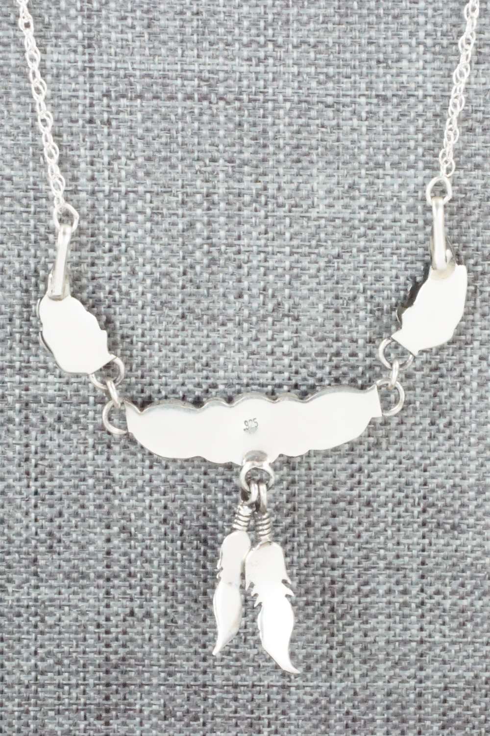 Onyx & Sterling Silver Floral Necklace - Sadie Jim