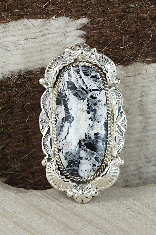 White Buffalo & Sterling Silver Ring - Emerson Delgarito - Size 6