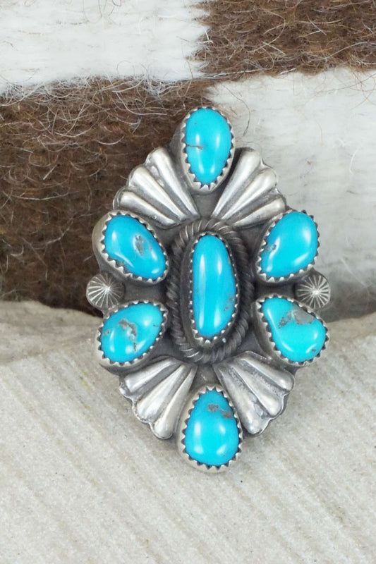 Turquoise and Sterling Silver Ring - Emma Lincoln - Size 7.5