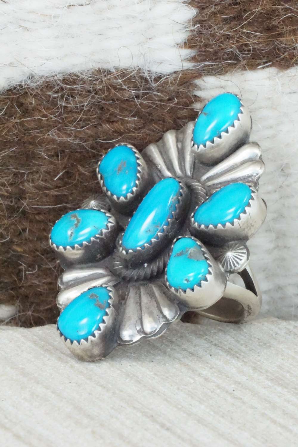 Turquoise and Sterling Silver Ring - Emma Lincoln - Size 7.5