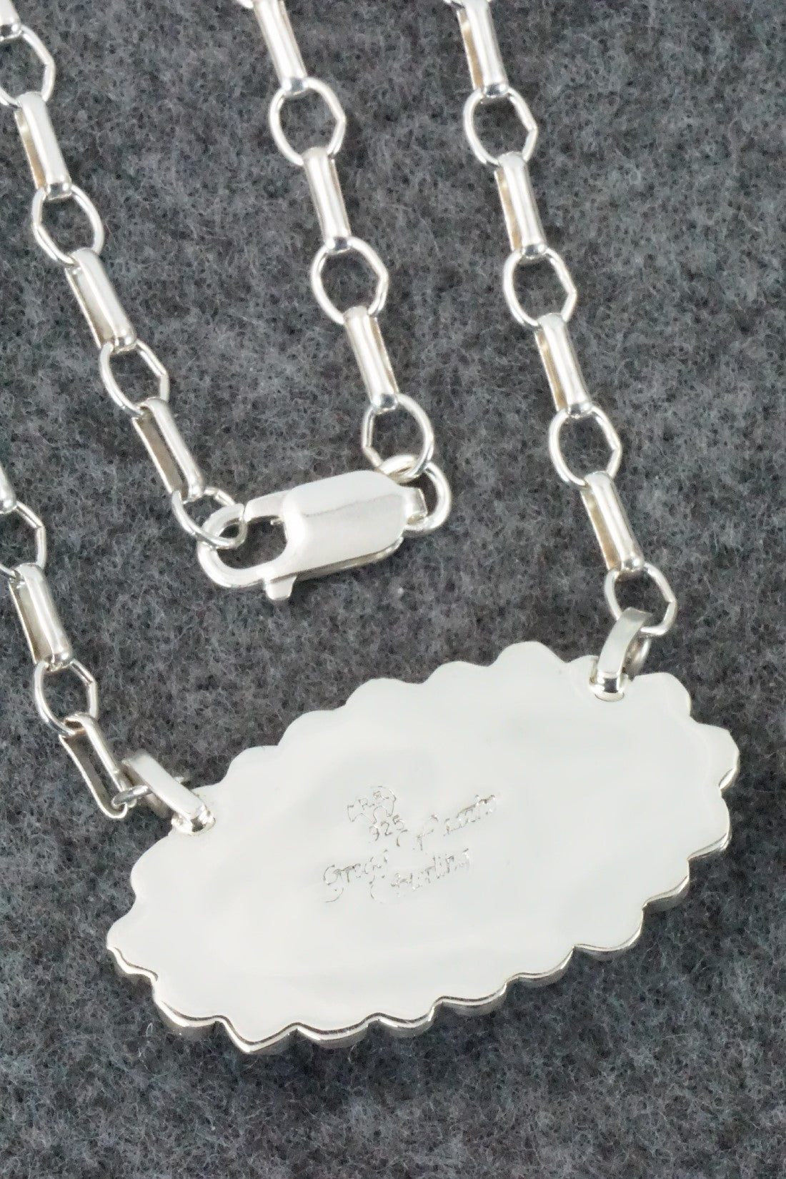 White Buffalo & Sterling Silver Necklace - Gregg Yazzie