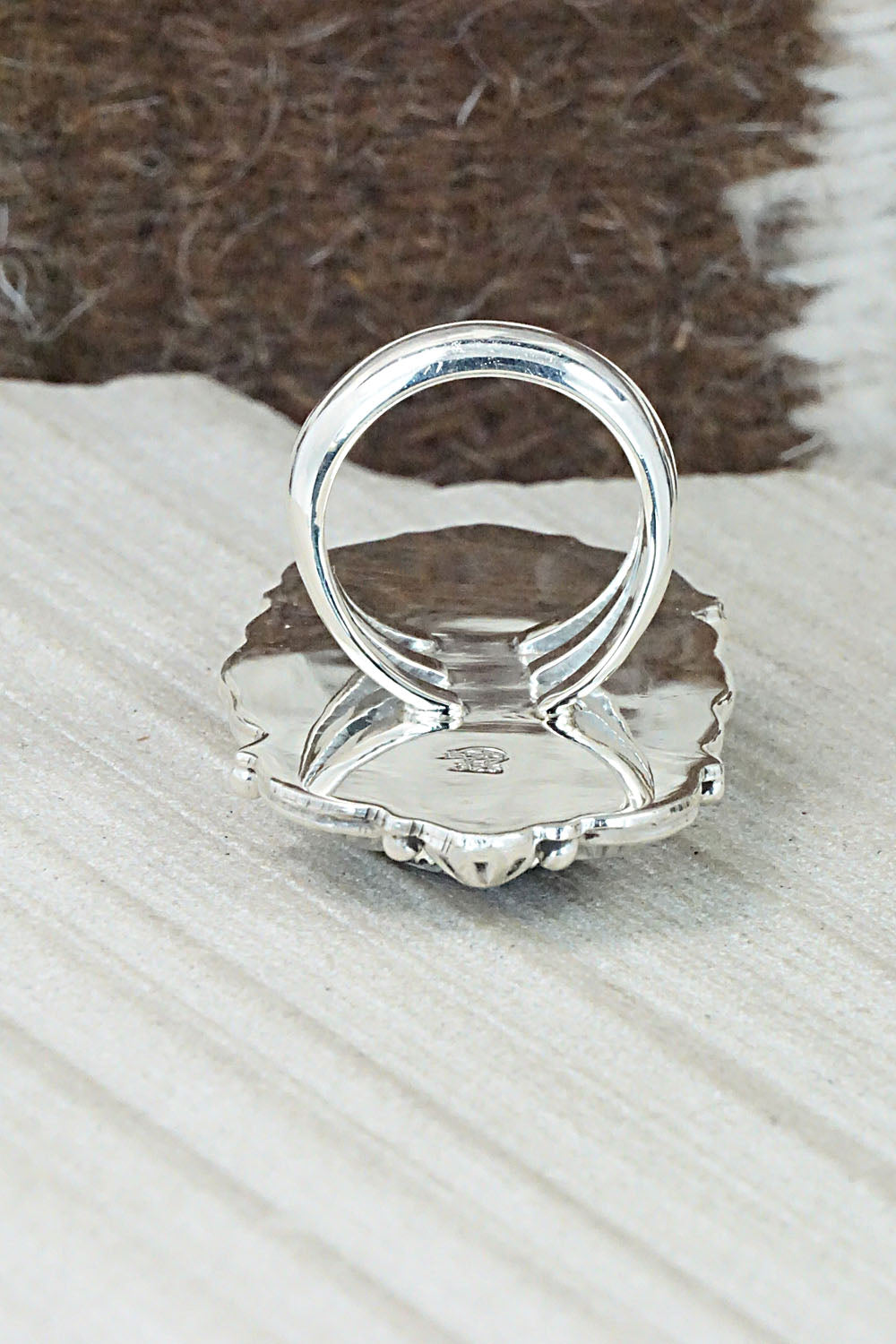 White Buffalo & Sterling Silver Ring - Emerson Delgarito - Size 6