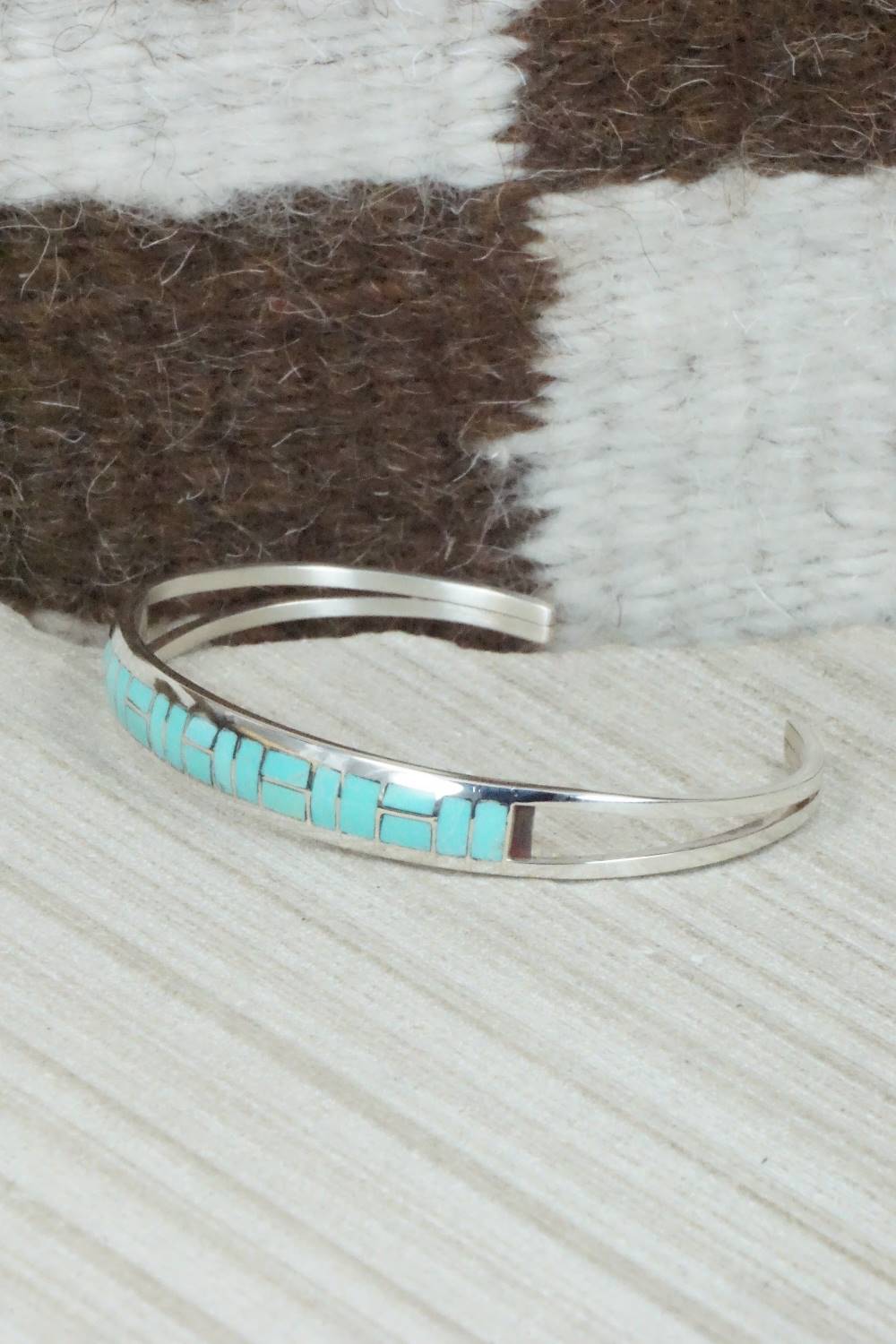 Turquoise & Sterling Silver Inlay Bracelet - Sibert Bowannie